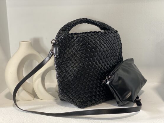Bolso trenzado Benoit black - Imagen 3