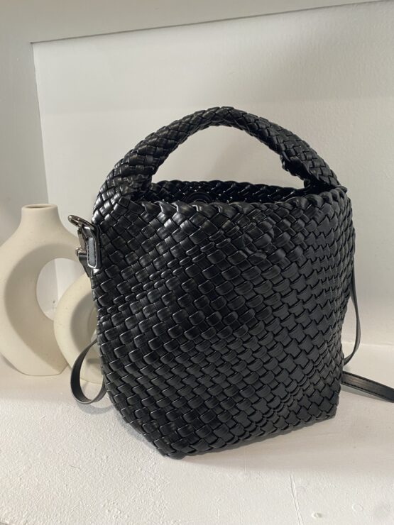 Bolso trenzado Benoit black - Imagen 5