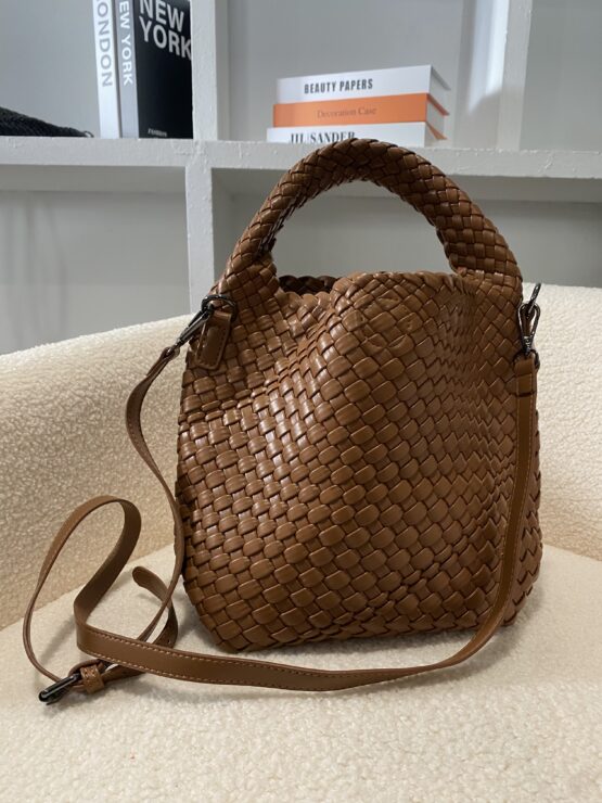 Bolso trenzado Benoit camel - Imagen 6