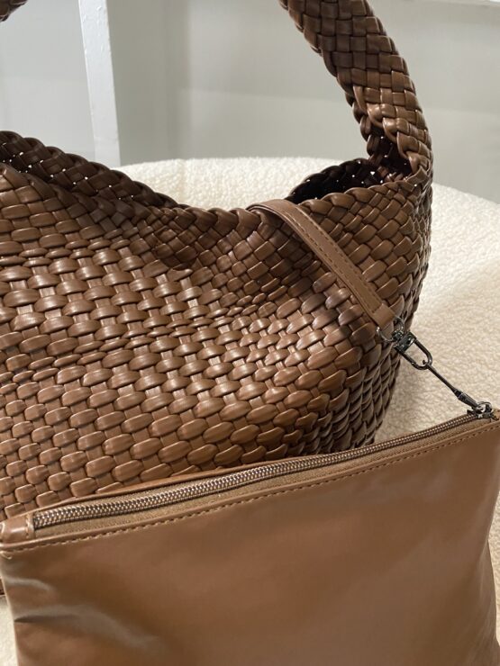 Bolso Maxi trenzado Louis café - Imagen 5