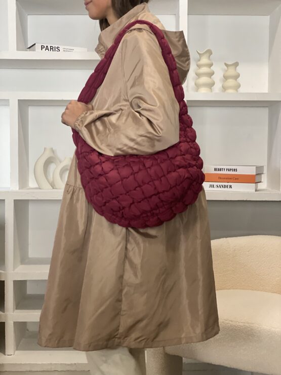 Shopping bag acolchado burdeos - Imagen 4