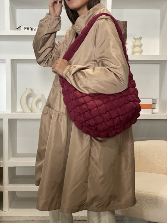 Shopping bag acolchado burdeos - Imagen 3