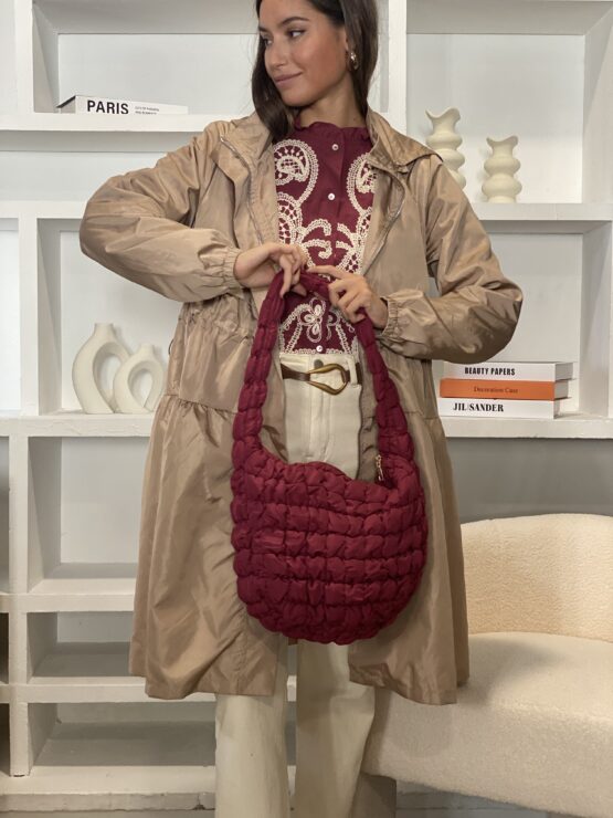 Shopping bag acolchado burdeos - Imagen 2