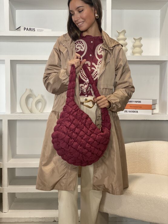 Shopping bag acolchado burdeos - Imagen 5
