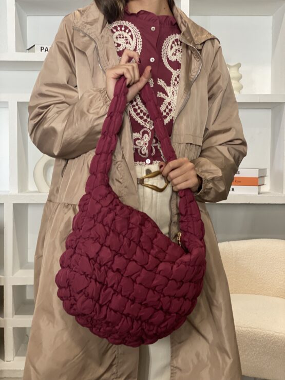 Shopping bag acolchado burdeos