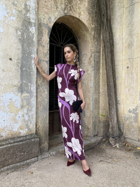 Vestido Jimena burdeos - Imagen 3