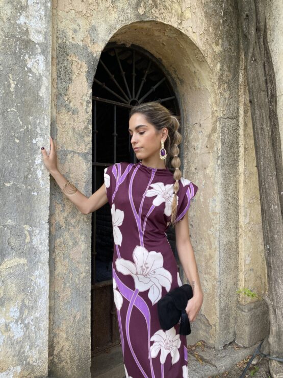 Vestido Jimena burdeos - Imagen 7