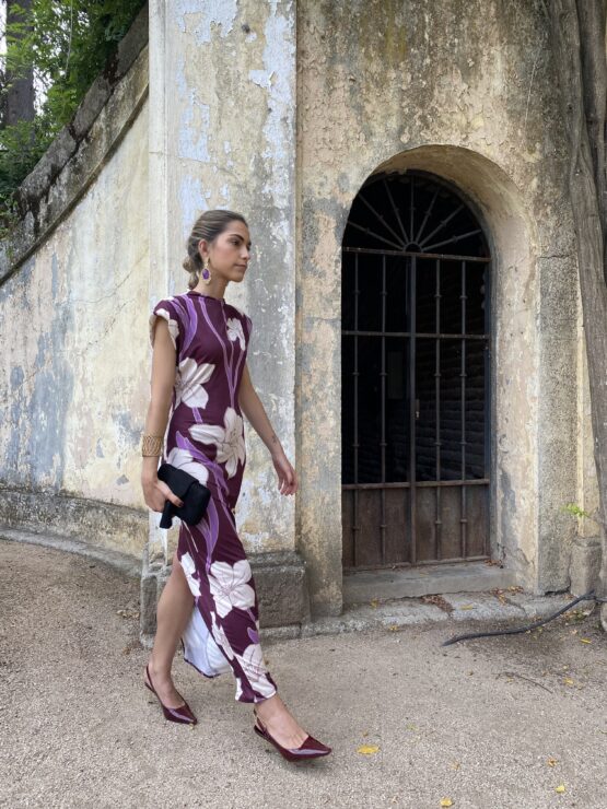 Vestido Jimena burdeos - Imagen 5