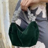 Bolso terciopelo joya verde