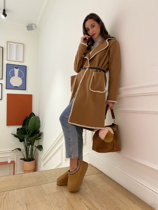 Abrigo Trento camel con cinto - Imagen 4