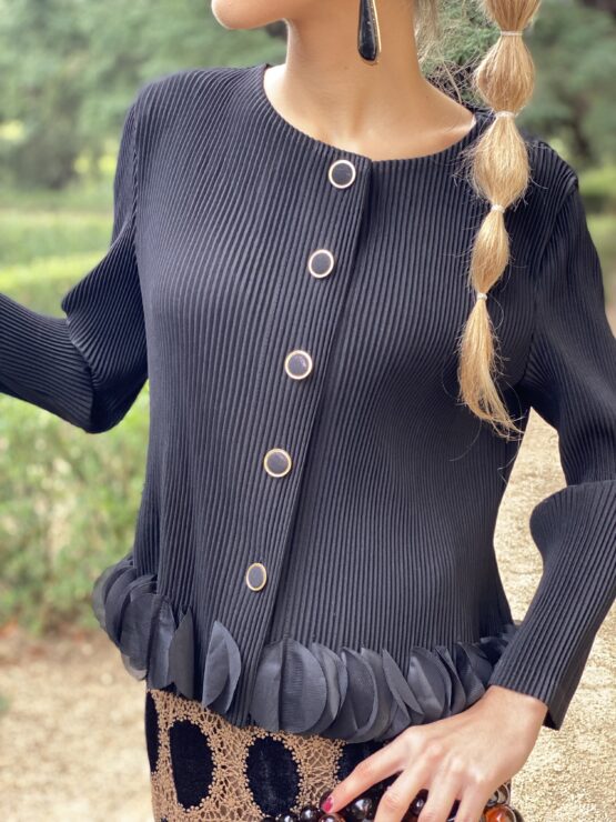 Chaqueta plisada pétalos Black - Imagen 6