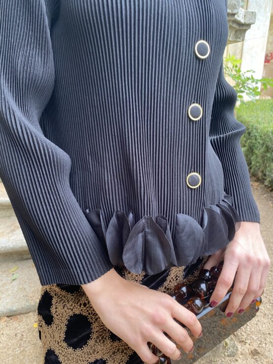 Chaqueta plisada pétalos Black - Imagen 2