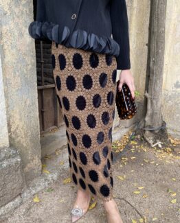 Falda encaje lunares terciopelo