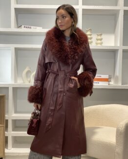 Trench bimba efecto piel con pelo