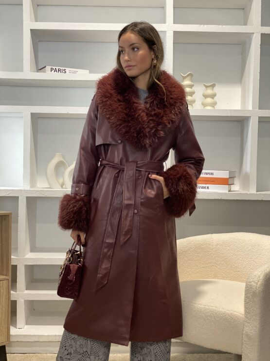 Trench bimba efecto piel con pelo