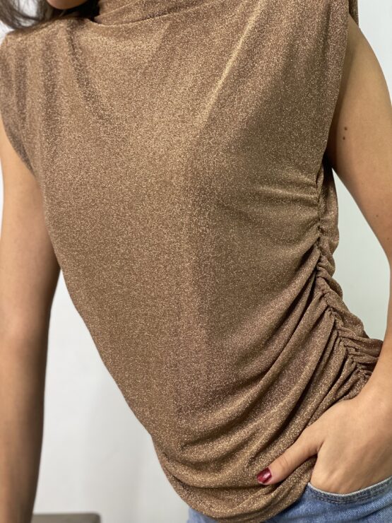 Camiseta hombreras lurex gold - Imagen 2