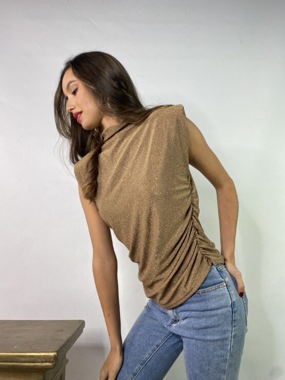 Camiseta hombreras lurex gold - Imagen 3