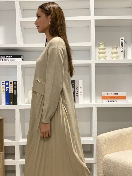 Vestido atelier punto y plisado
