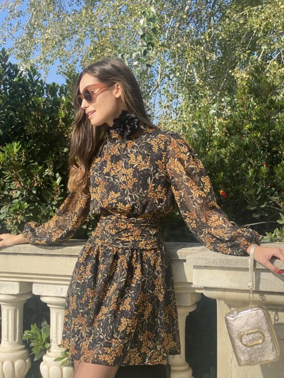 Vestido flor liberto chiffon