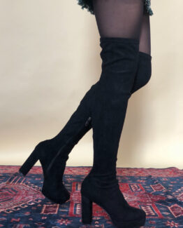 Bota alta xl plataforma negra
