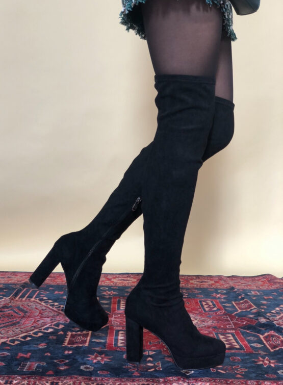 Bota alta xl plataforma negra