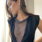 Vestido punto rejilla negro - Imagen 3