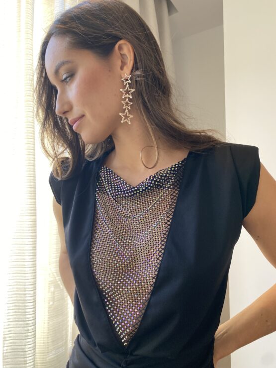 Vestido punto rejilla negro - Imagen 3