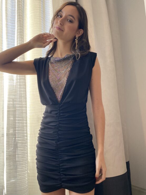 Vestido punto rejilla negro - Imagen 4