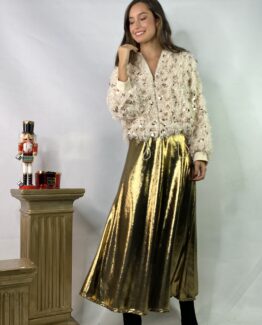 Falda capa metalizada gold