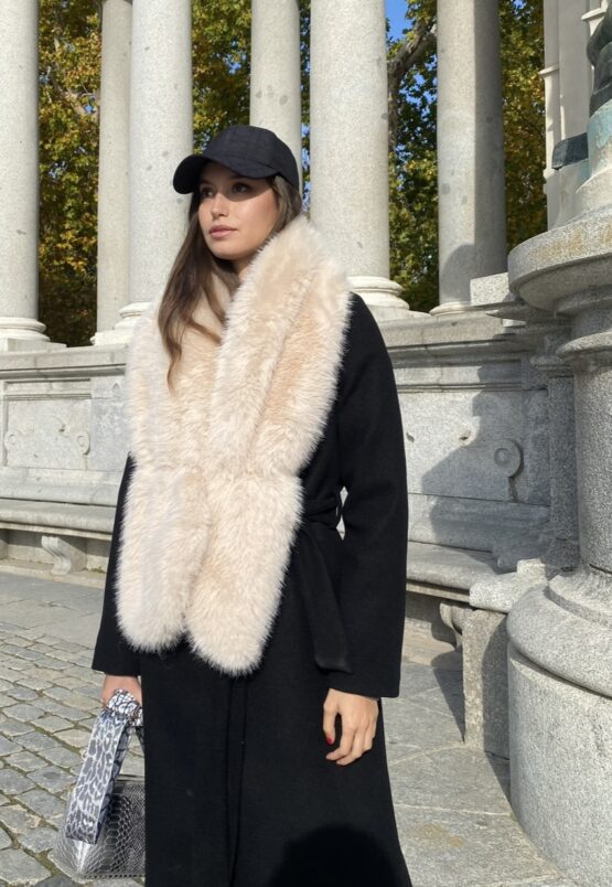 Estola pelo beige Kelly - Imagen 2