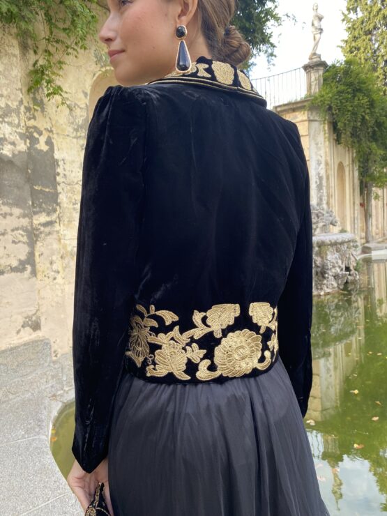 Chaqueta terciopelo bordada voltaire - Imagen 5