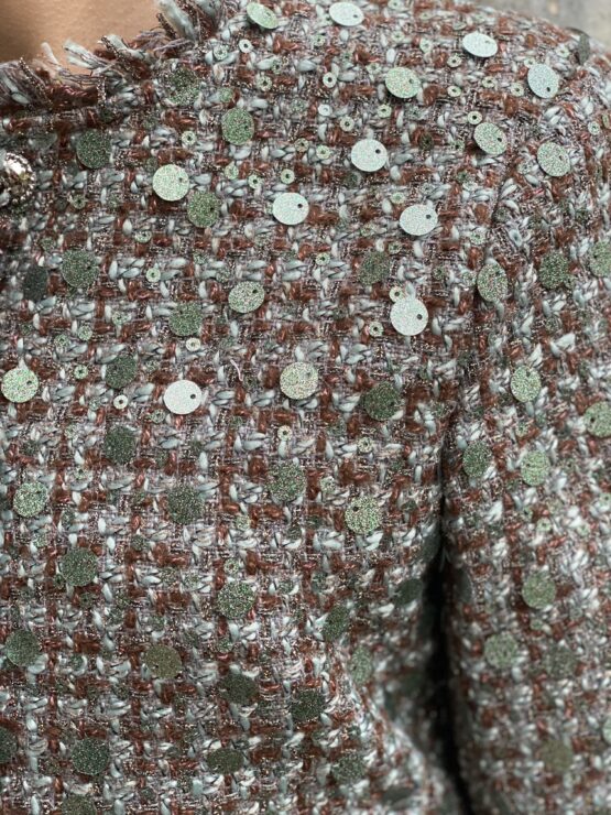 Chaqueta tweed sequins brown - Imagen 6