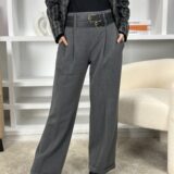Pantalón gris marengo doble cinturón - Imagen 3