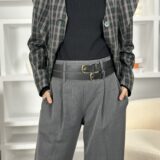 Pantalón gris marengo doble cinturón - Imagen 2