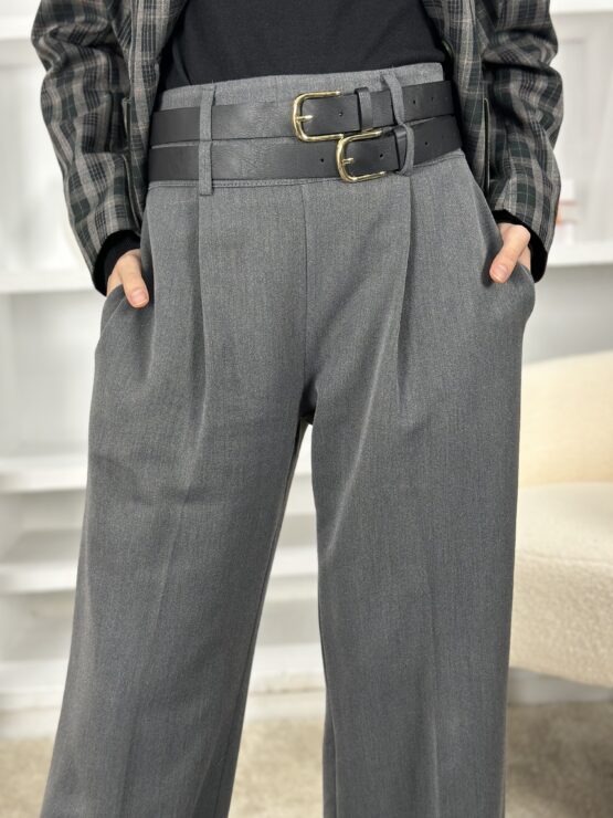 Pantalón gris marengo doble cinturón