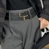 Pantalón gris marengo doble cinturón - Imagen 4