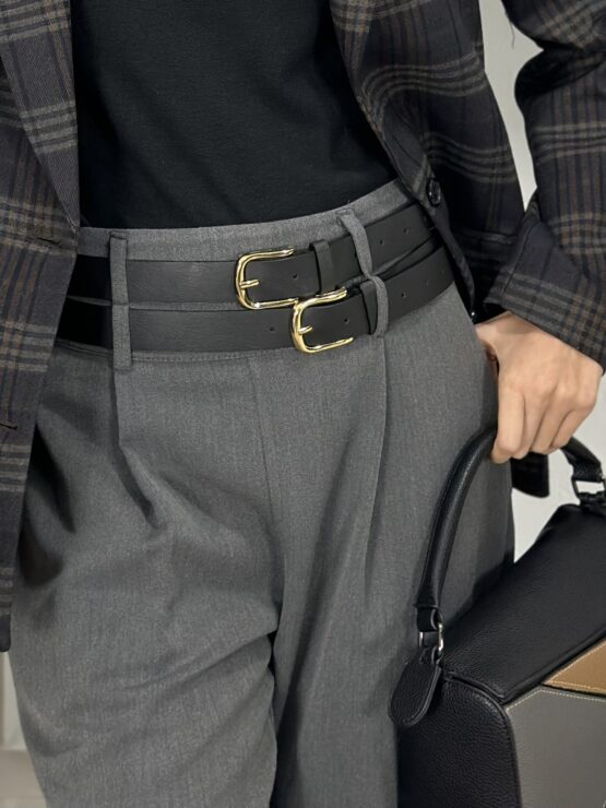 Pantalón gris marengo doble cinturón - Imagen 4