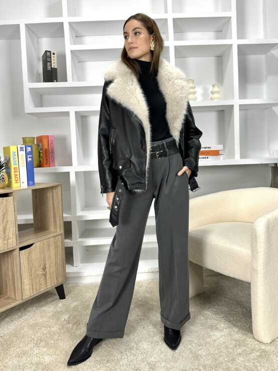 Pantalón gris marengo doble cinturón - Imagen 6