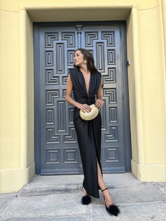 Vestido punto Parma negro - Imagen 2