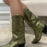 Bota metalizada bordada - Imagen 3