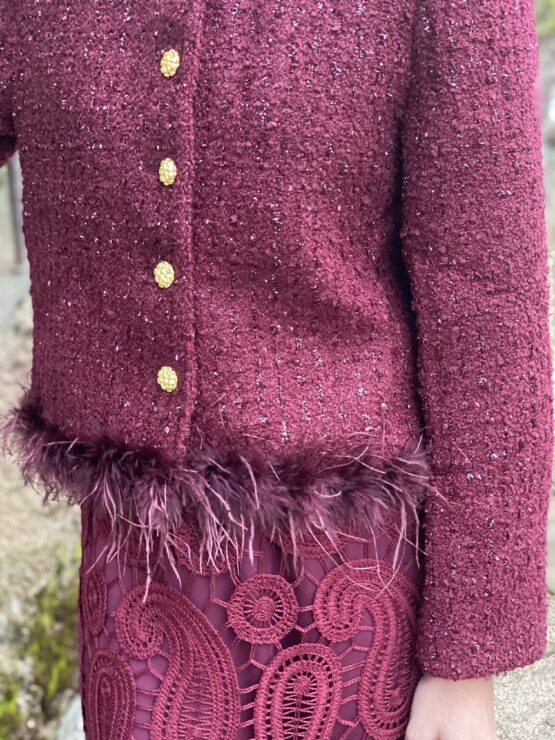 Chaqueta tweed coco burdeos - Imagen 2