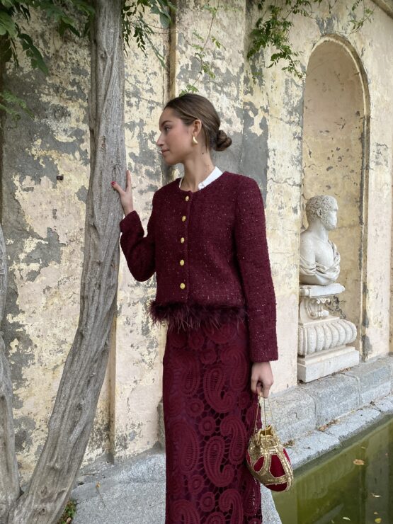 Chaqueta tweed coco burdeos - Imagen 6