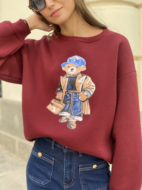 Sudadera Teddy burdeos - Imagen 2