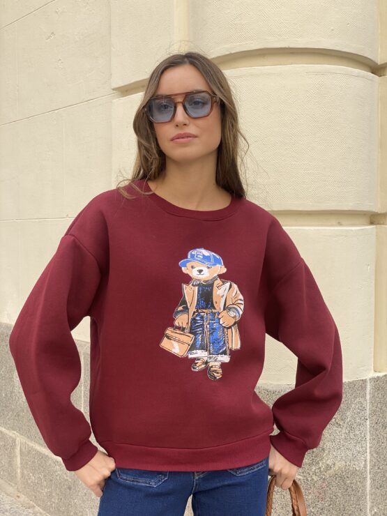 Sudadera Teddy burdeos - Imagen 4