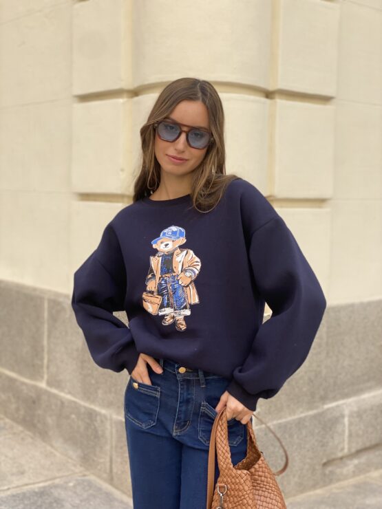 Sudadera Teddy azul marino