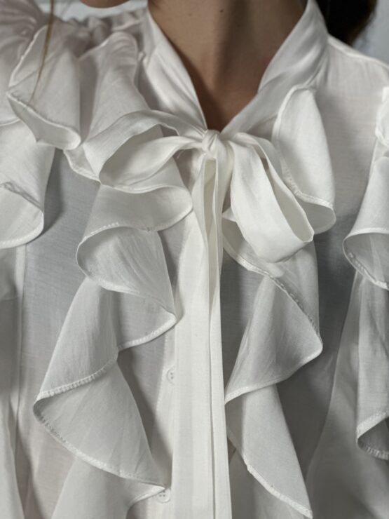 Blusa volantes y lazada blanca - Imagen 8