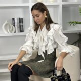 Falda de punto lurex dorado - Imagen 7