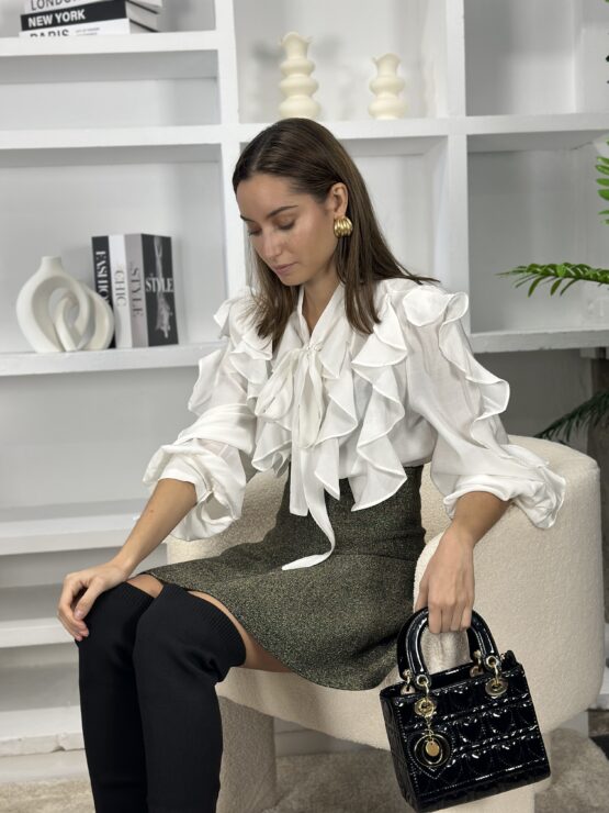 Falda de punto lurex dorado - Imagen 7