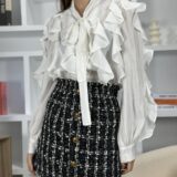 Blusa volantes y lazada blanca - Imagen 5