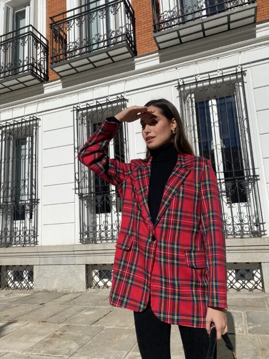 Blazer cuadro  tartán Rouge